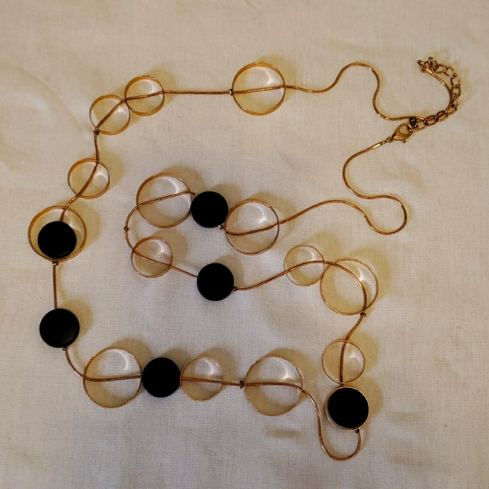 Long circle statement necklace